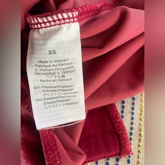 J. Crew Mercantile Body Suit Womens  Sz XS Pink Velvet  Scoop Long Sleeve NWT - Picture 7 of 8